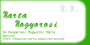 marta mogyorosi business card